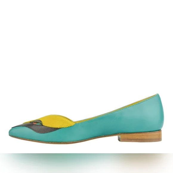 NIB M Missoni Snakeprint paneled leather ballet flats
